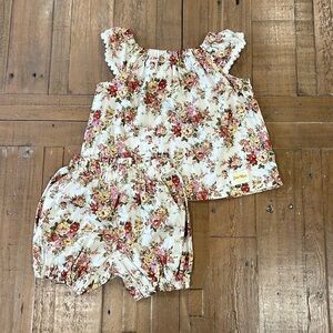 Dear Mimi floral swing top and short set